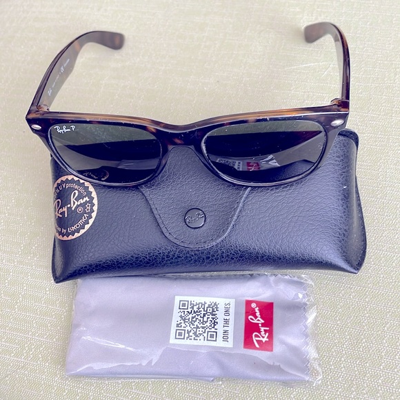 Ray-Ban Polarized RB 2132 902/58 New Wayfarer Men's Women's Sunglasses & Case - Picture 2 of 10